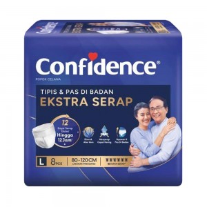 Confidence Pants Ekstra Serap Popok Celana Dewasa Size L Isi 8 Pcs