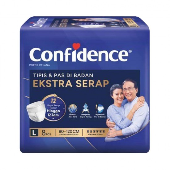 Confidence Pants Ekstra Serap Popok Celana Dewasa Size L Isi 8 Pcs Confidence Pants Ekstra Serap Popok Celana Dewasa Size L Isi 8 Pcs