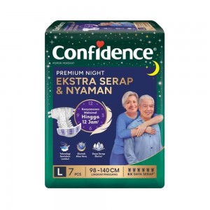 Confidence Premium Night Popok Dewasa Perekat Ekstra Serap Size L Isi 7