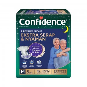 Confidence Premium Night Popok Dewasa Perekat Ekstra Serap Size M Isi 10